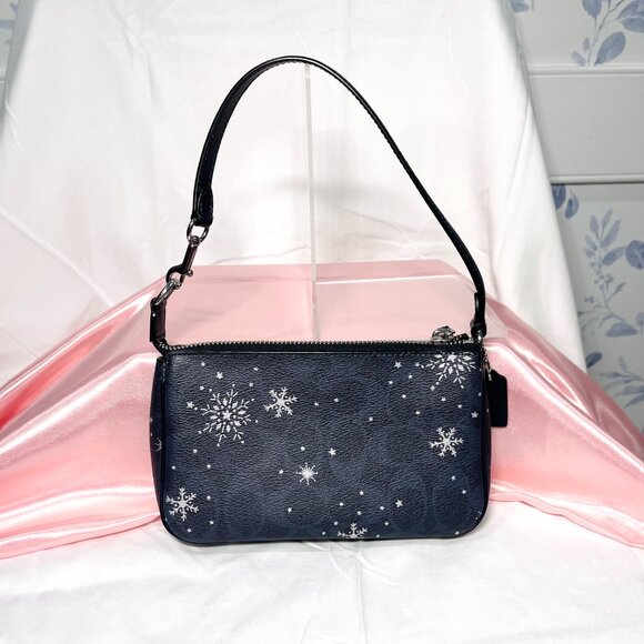 Coach Nolita 19 In Signature Canvas With Snowflake Print Limited Edition - Navy - Picture 3 of 7